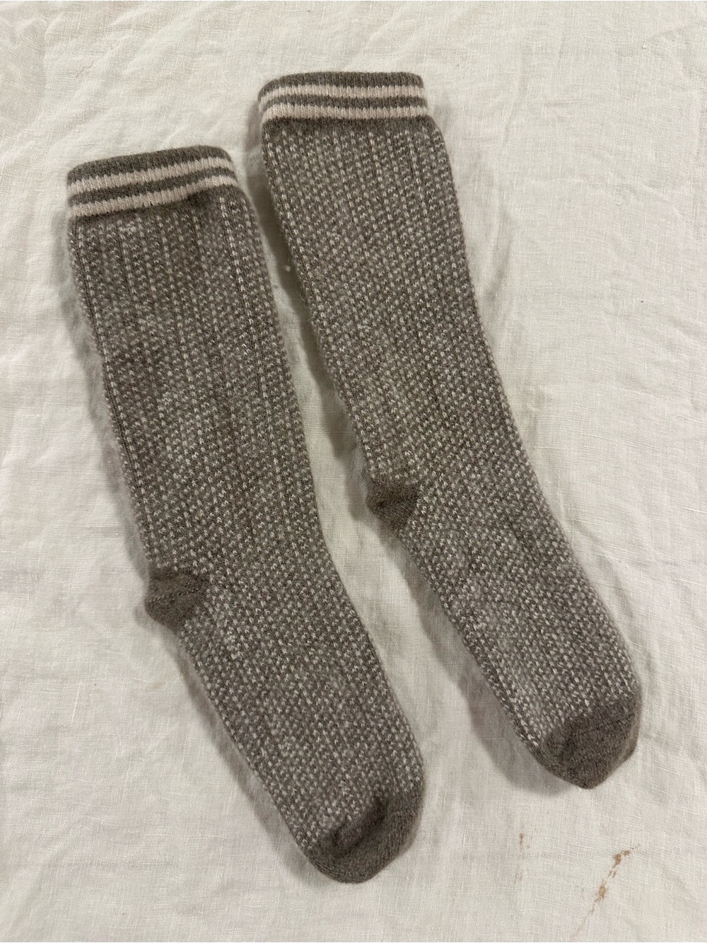 New Anthropologie Nordic Wool Crew Socks in Mushroom